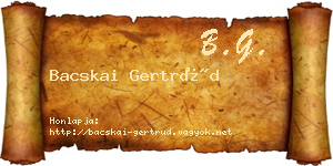 Bacskai Gertrúd névjegykártya